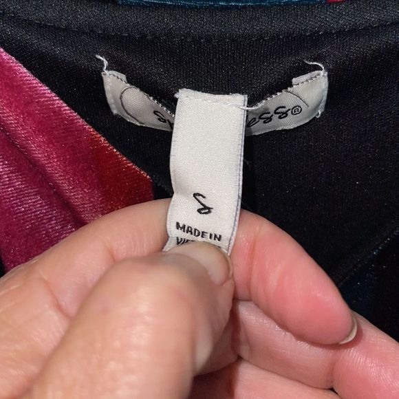 Speechless Velvet Velour Striped Belted Romper Small - Picture 8 of 14